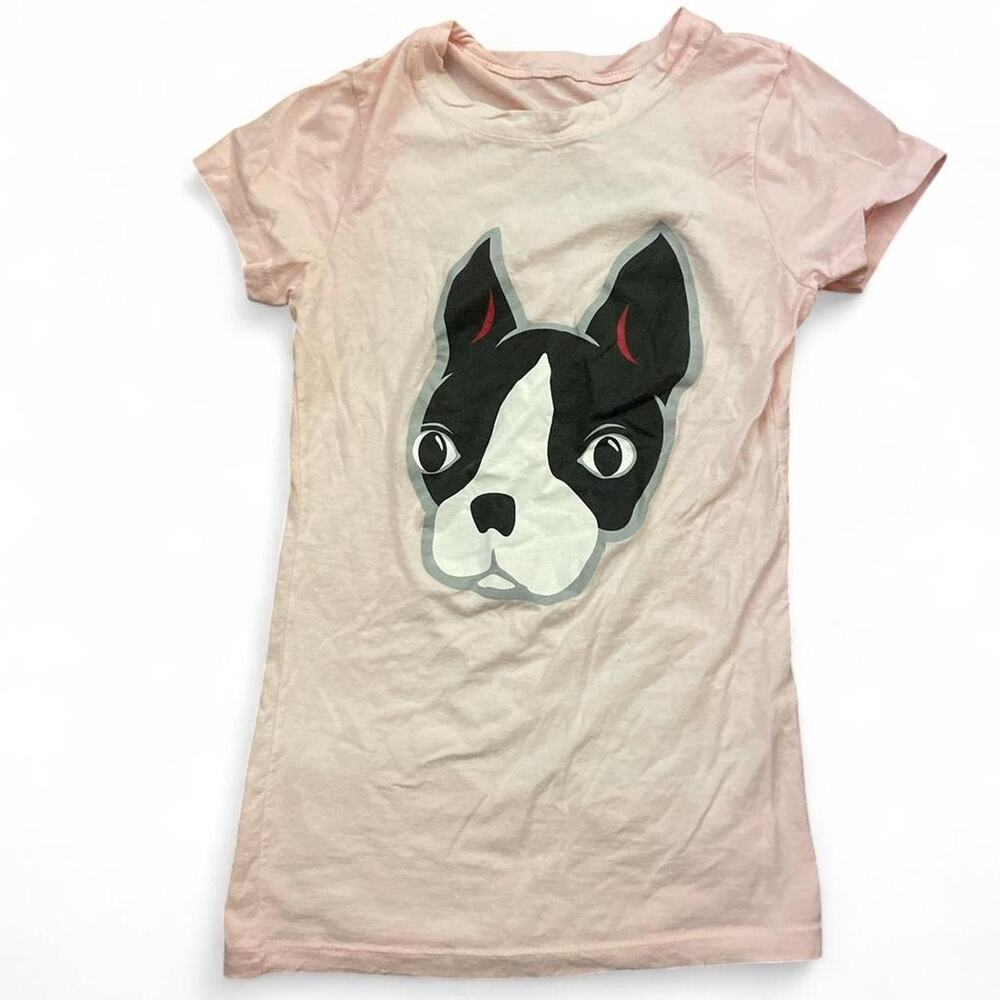 Pink graphic boston terrier dog small